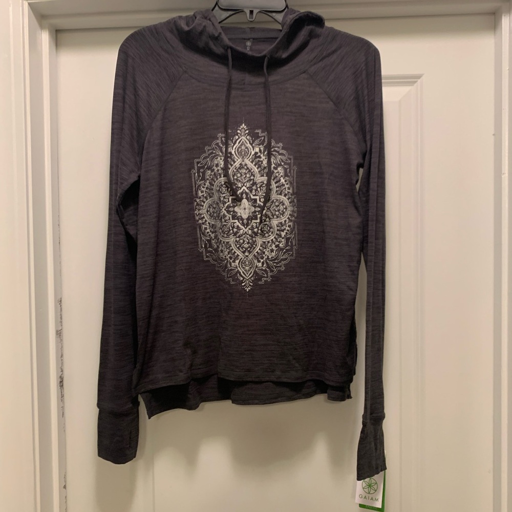 Gaiam Easy Fit Yoga Maya Hoodie Heather Grey - M